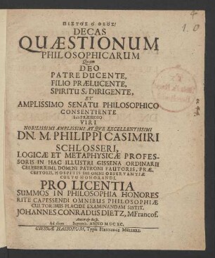 Decas Quaestionum Philosophicarum