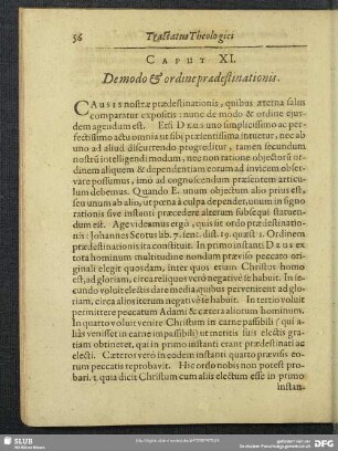 Caput XI. Demodo & ordine praedestinationis