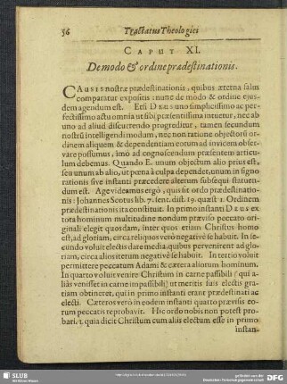 Caput XI. Demodo & ordine praedestinationis