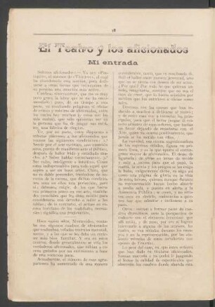 El teatro y los aficionados