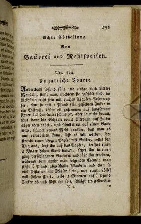 Nro. 304. Ungarische Tourte. - Nro. 349. Kleine Kränze.