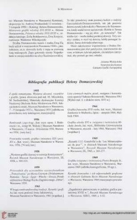 70: Bibliografia publikacji Heleny Domaszewskiej