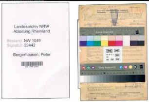 Entnazifizierung Peter Bergerhausen , geb. 14.06.1887 (Postbeamter)