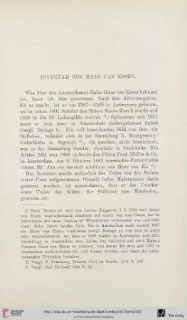 Inventar von Hans van Essen