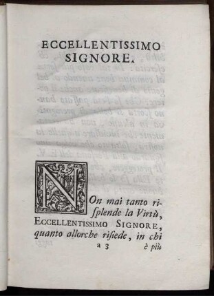 Eccellentissiomo Signore.