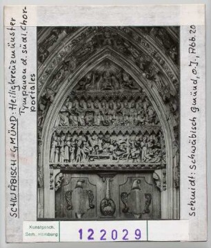 Schwäbisch-Gmünd, Heiligkreuz-Kirche: Südl. Chorportal, Tympanon