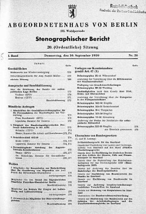 Nr. 20, 10. September 1959