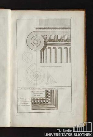 28. Developement en Grand du Chapiteau Ionique avec les Volutes 2.