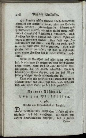 Neunter Abschnitt. Von den Blutflüssen.