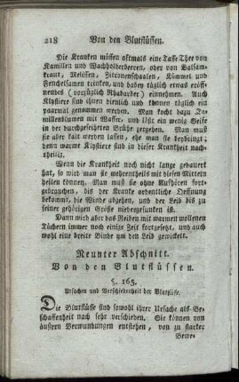 Neunter Abschnitt. Von den Blutflüssen.