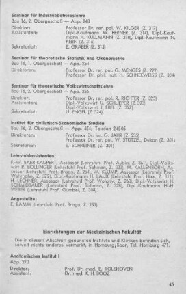 Einrichtungen der Medizinischen Fakultät