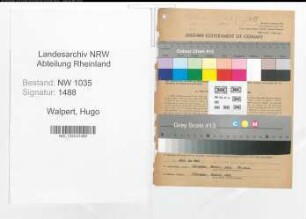 Entnazifizierung Hugo Walpert , geb. 17.09.1907 (Baufuehrer)