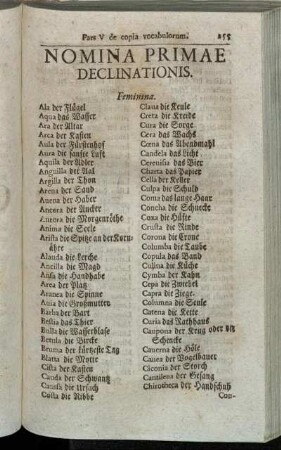 Nomina primae Declinationis. - Nomina quintae Declinationis.