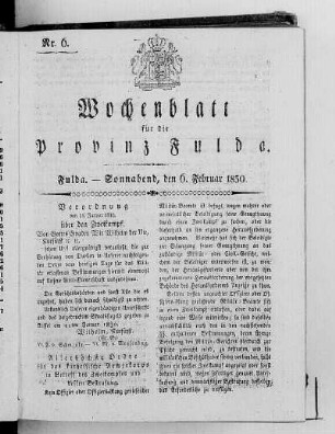 Nr. 6, Ausgabe vom 6. Februar 1830