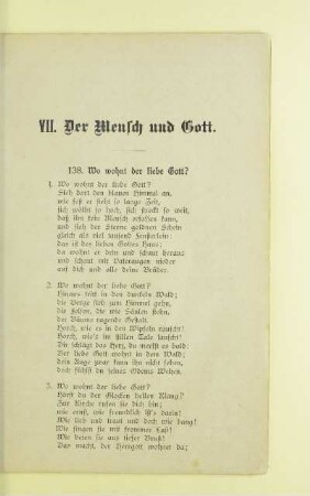 VII. Der Mensch und Gott