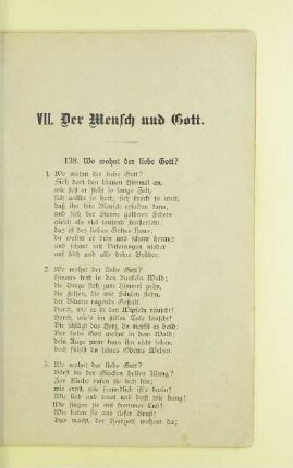 VII. Der Mensch und Gott