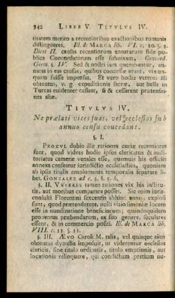 Titulus IV. Ne praelati vices suas, vel ecclesias sub annuo censu concedant.