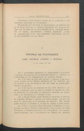 II - Tratado de Montevideo sobre propiedad literaria y artística