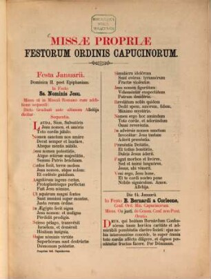 Missae propriae festorum ordinis Capucinorum