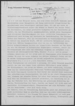 Aich: Pfarrbericht 1960