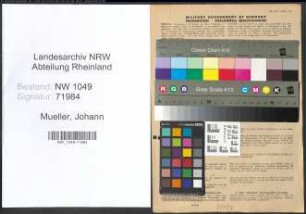 Entnazifizierung Johann Mueller , geb. 28.04.1902 (Landwirt)