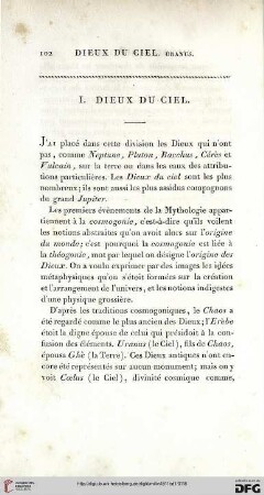 I. Dieux du ciel