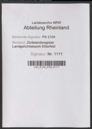 Heiratsregister Dorp
