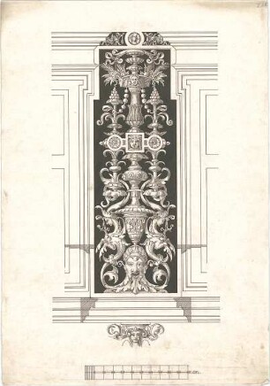 Gmelin, Leopold; Sammlung Gmelin: Kunstgewerbe - Kiste I - Dekoration (Detail m. Schnitt)