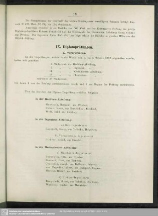 IX. Diplomprüfungen