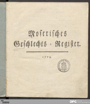 Moserisches Geschlechts-Register