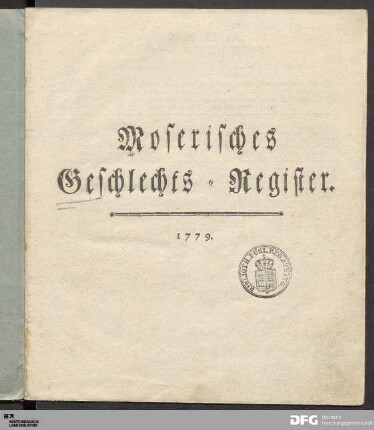 Moserisches Geschlechts-Register