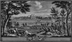Schloß Übigau : Klinger, Johann Caspar. Schloß Übigau. Pinsel; 50,6 x 88,5 cm. 1732. Dresden: Kupferstich-Kabinett C 1961-127