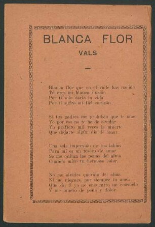Blanca flor : Vals