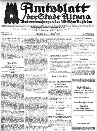 Nummer 18 : Freitag, den 4. Mai 1923