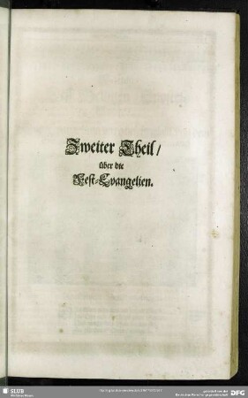 Zweiter Theil, über die Fest-Evangelien
