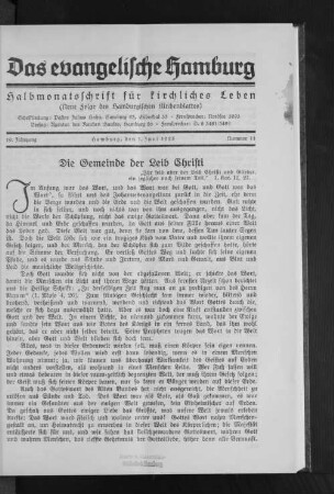 Die Gemeinde der Leib Christi