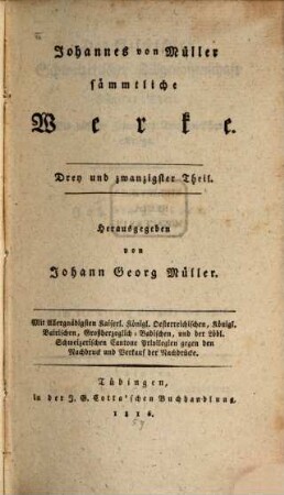 Johannes von Müllers sämmtliche Werke, 23. Geschichte Schweizerischer Eidgenossenschaft ; 5, Bis auf die Zeiten des Burgundischen Kriegs
