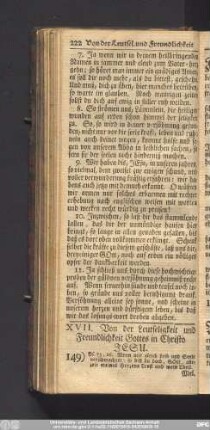XVII. Von der Leutseligkeit und Freundlichkeit Gottes in Christo Jesu.