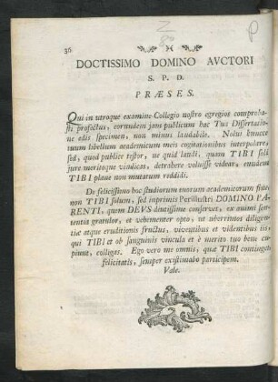 Doctissimo Domino Auctori