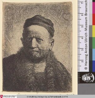 [Mann mit kleiner, hochsitzender Mütze; Man Wearing a Close Cap: Bust (The Artist's Father?); Tête d'homme de face]
