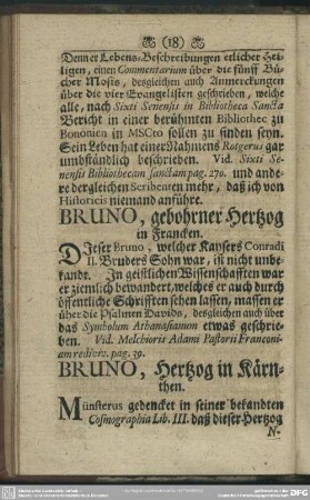 Bruno, gebohrner Hertzog in Francken