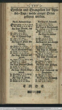 Episteln und Evangelien der Apostel-Tage, welche einiger Orten gefeyret werden