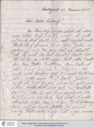 Brief vom 12.01.1921