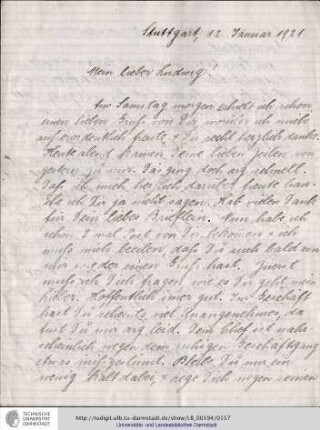Brief vom 12.01.1921