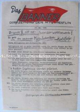 Hektografierte Zeitung der MTS Mestlin
