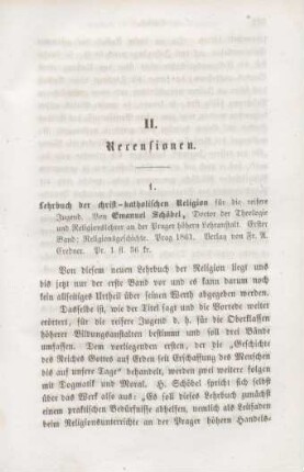 321-327 [Rezension] Schöbel, Emanuel, Lehrbuch der christ-katholischen Religion