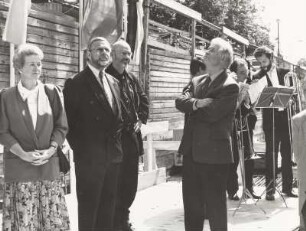 Peter Kulka : Wolf Reidner, Prof. Peter Kulka (Architekt) und Prof. Dr. Kurt Biedenkopf vor der Veranstaltung