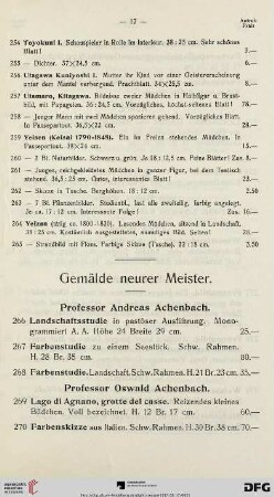 Gemälde neurer Meister (Nr. 266-327)