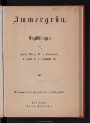 Immergrün : Erzählungen