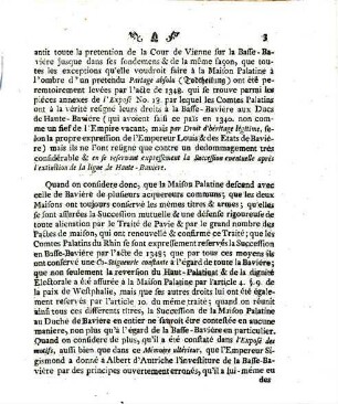 Mémoire pour servir de suite à l'Exposé des Motifs, qui ont Engagé Sa Majesté le Roi de Prusse à s'opposer au demembrement de la Bavière : Ratisbonne ce 23 Juillet 1778
